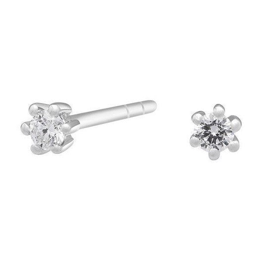 Afrodite ørestikker i 14 kt hvidguld fra Siersbøl med diamanter (0,06–0,40 ct)